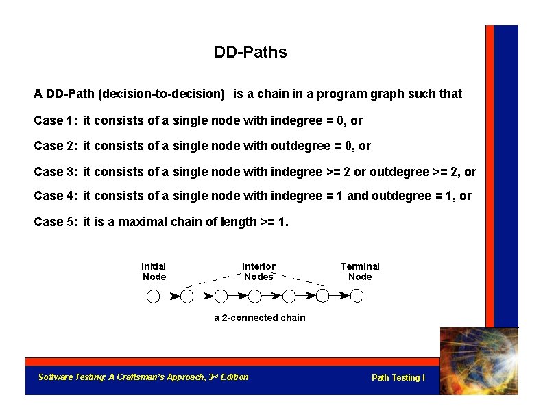 DD-Paths A DD-Path (decision-to-decision) is a chain in a program graph such that Case