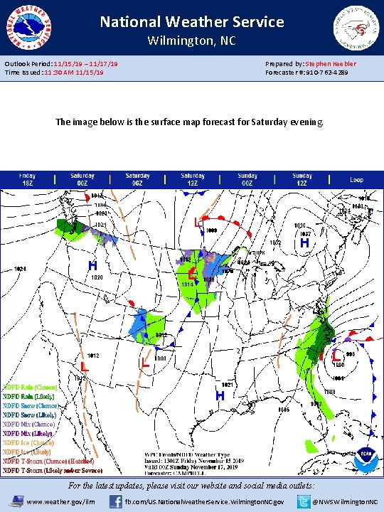 National Weather Service Wilmington, NC Outlook Period: 11/15/19 – 11/17/19 Time Issued: 11: 30