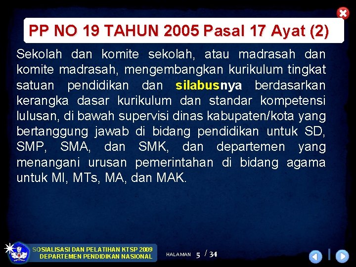 PP NO 19 TAHUN 2005 Pasal 17 Ayat (2) Sekolah dan komite sekolah, atau