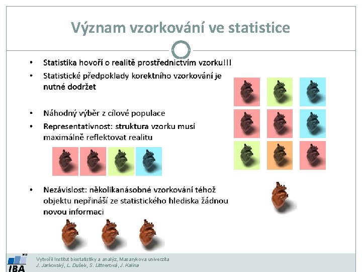 Význam vzorkování ve statistice Vytvořil Institut biostatistiky a analýz, Masarykova univerzita J. Jarkovský, L.