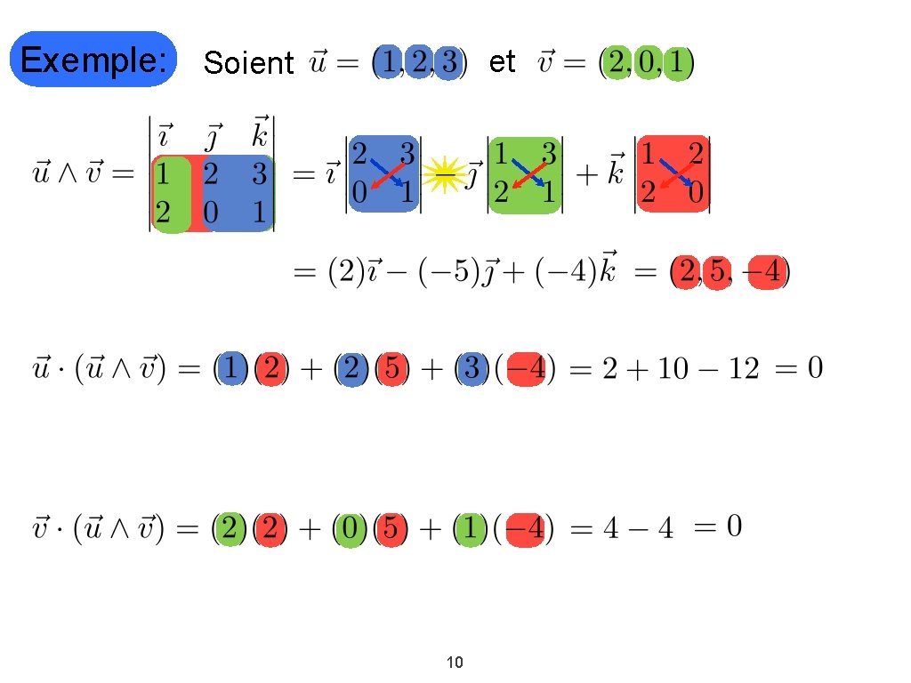 Exemple: Soient et 10 