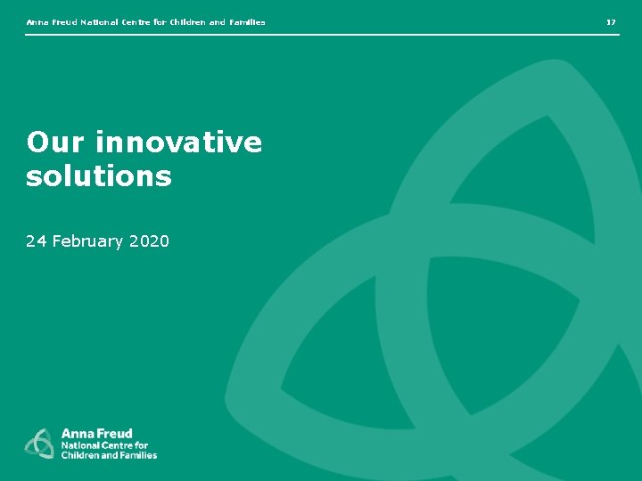 Anna Freud National Centre for Children and Families Our innovative solutions 24 February 2020