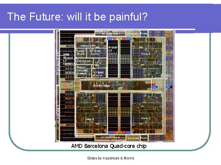 The Future: will it be painful? AMD Barcelona Quad-core chip Slides by Kaashoek &