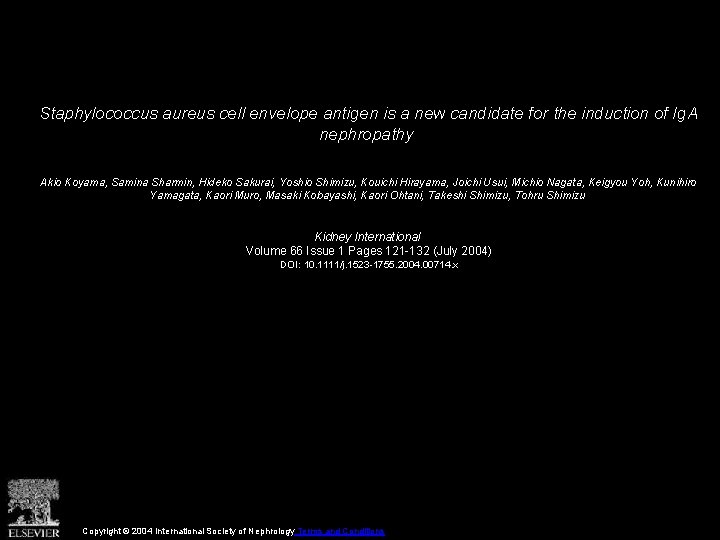 Staphylococcus aureus cell envelope antigen is a new candidate for the induction of Ig.