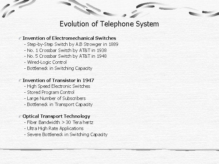 Evolution of Telephone System Invention of Electromechanical Switches - Step-by-Step Switch by A. B