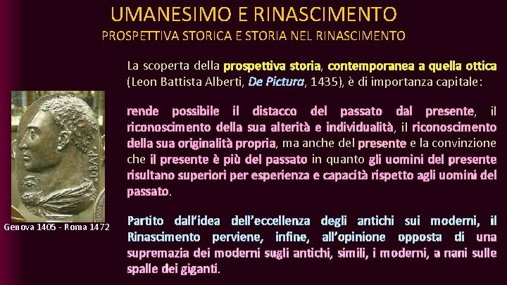 UMANESIMO E RINASCIMENTO PROSPETTIVA STORICA E STORIA NEL RINASCIMENTO La scoperta della prospettiva storia,