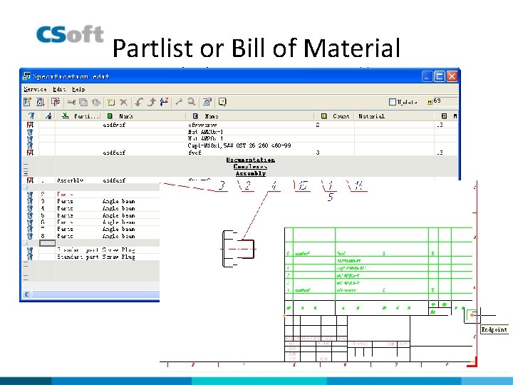 Partlist or Bill of Material 