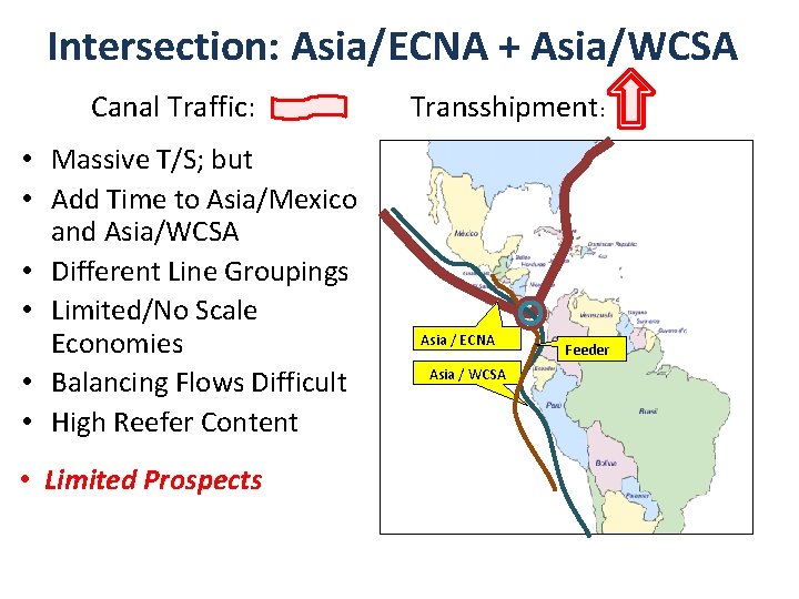 Intersection: Asia/ECNA + Asia/WCSA Canal Traffic: • Massive T/S; but • Add Time to