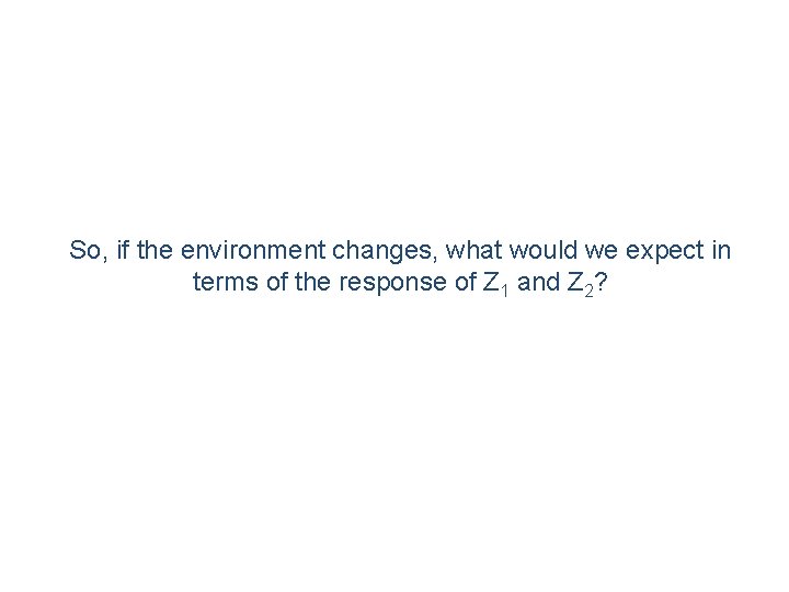 So, if the environment changes, what would we expect in terms of the response