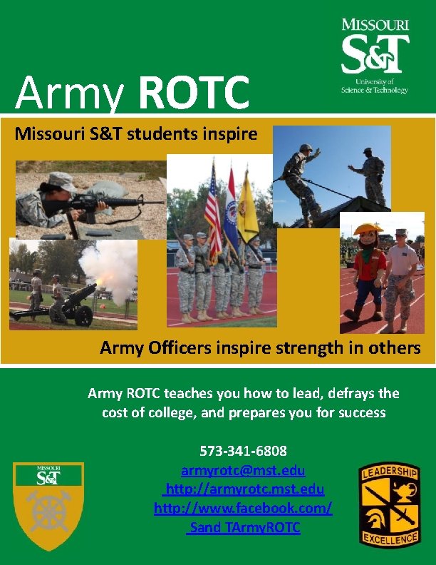 Army ROTC Missouri S&T students inspire Army Officers inspire strength in others Army ROTC