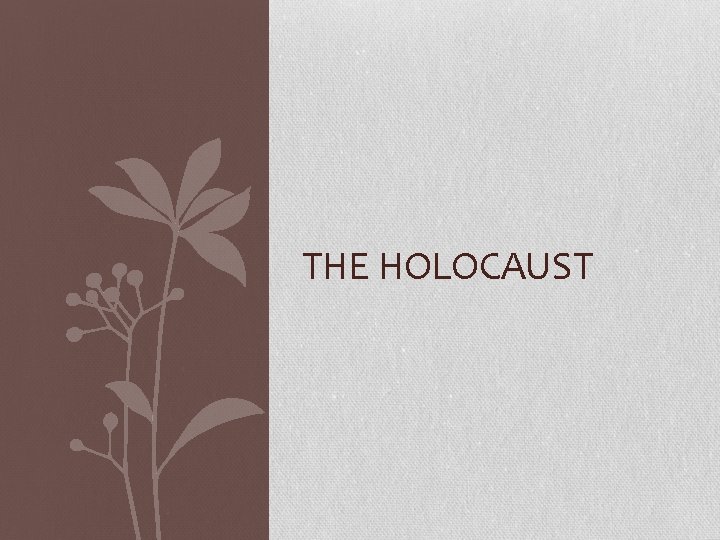 THE HOLOCAUST 