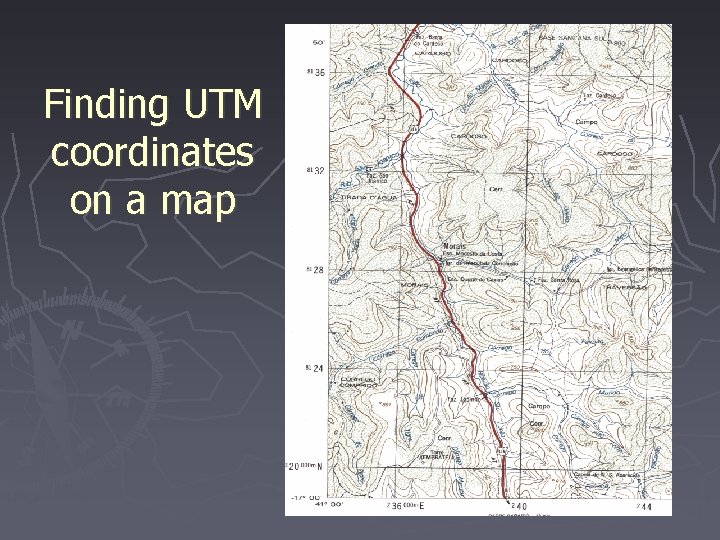 Finding UTM coordinates on a map 
