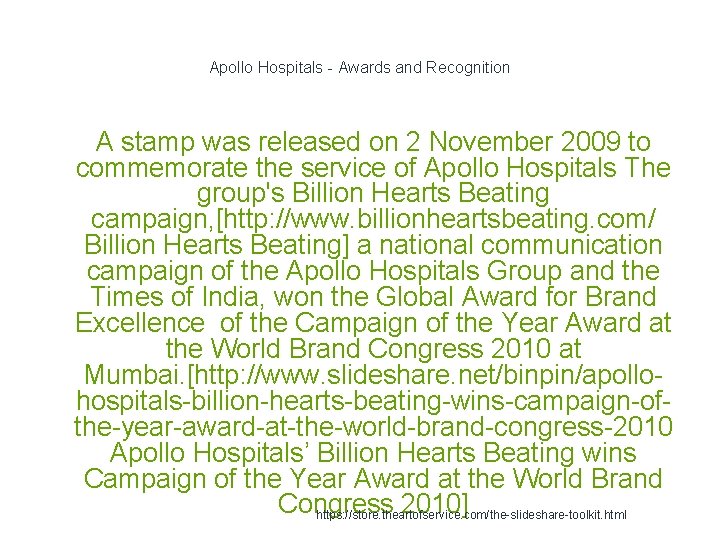 Apollo Hospitals - Awards and Recognition 1 A stamp was released on 2 November