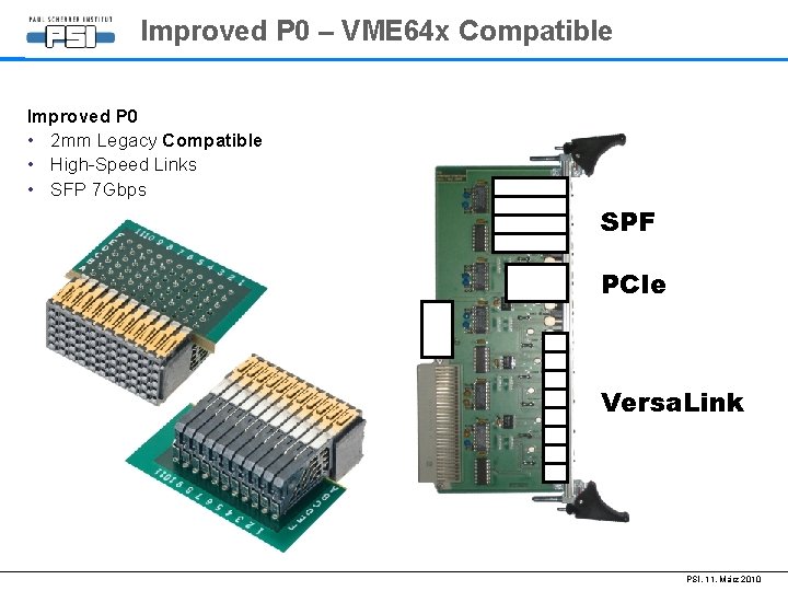 Improved P 0 – VME 64 x Compatible Improved P 0 • 2 mm