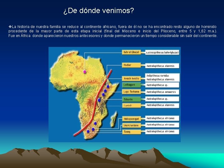 ¿De dónde venimos? v. La historia de nuestra familia se reduce al continente africano,