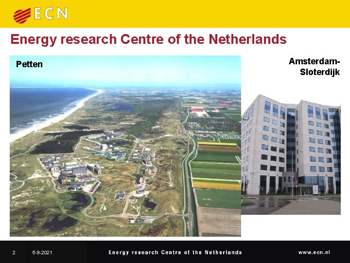 Energy research Centre of the Netherlands Petten 2 5 -9 -2021 Amsterdam. Sloterdijk 