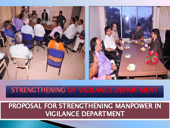 STRENGTHENING OF VIGILANCE DEPARTMENT PROPOSAL FOR STRENGTHENING MANPOWER IN VIGILANCE DEPARTMENT 