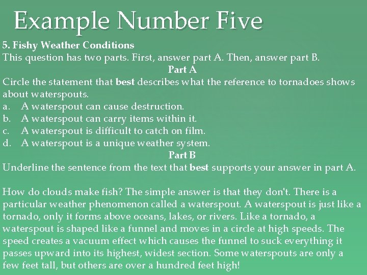 Grade 6 ELA Smarter Balanced Assessment Example Number