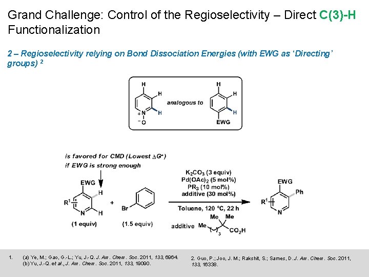 Grand Challenge: Control of the Regioselectivity – Direct C(3)-H Functionalization 2 – Regioselectivity relying