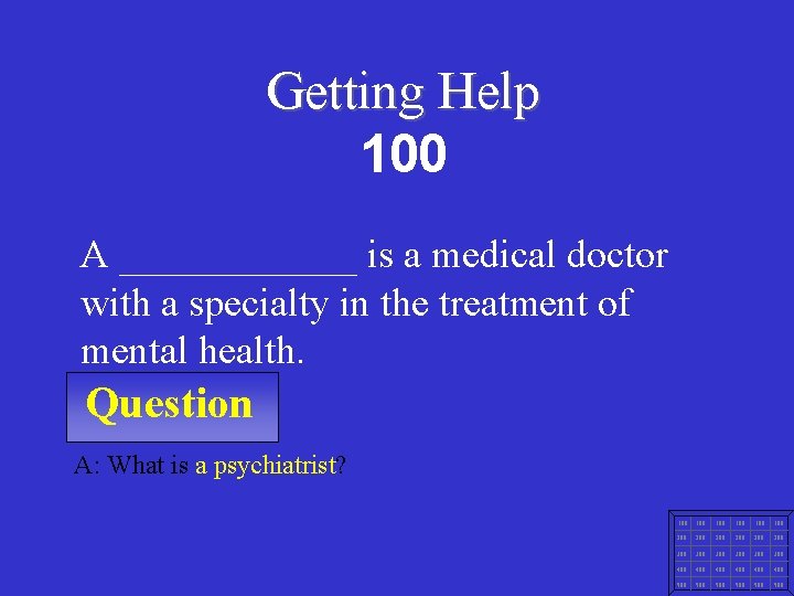 Getting Help 100 A ______ is a medical doctor with a specialty in the