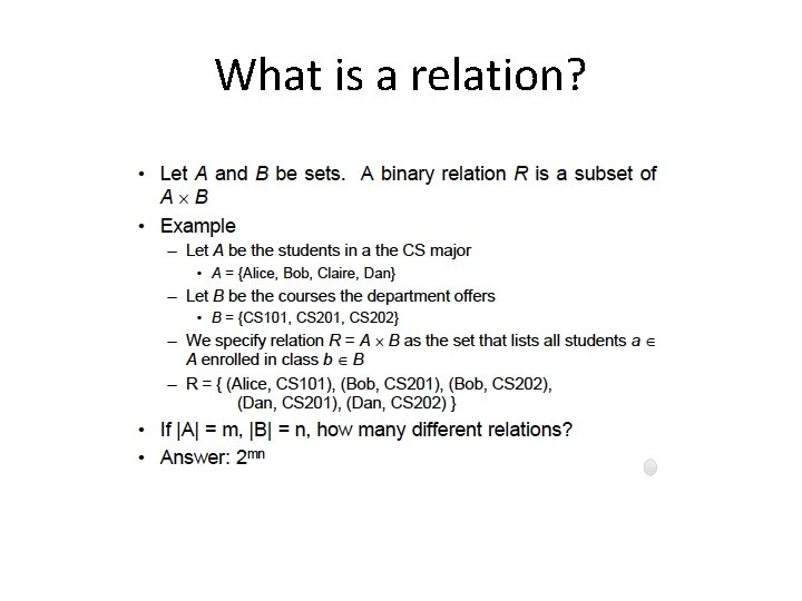 What is a relation? 