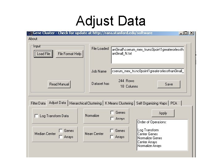 Adjust Data Adjust Data