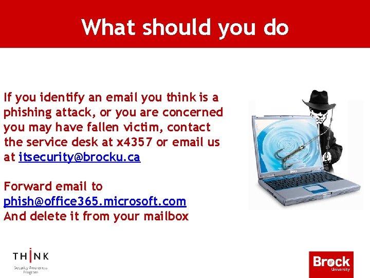 What should you do If you identify an email you think is a phishing