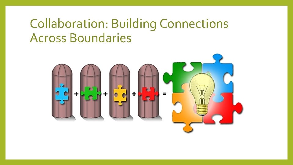 Collaboration: Building Connections Across Boundaries 