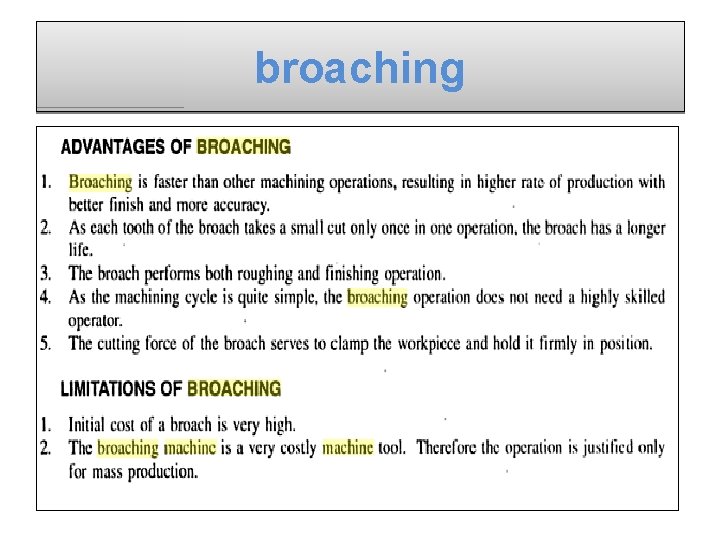 broaching 