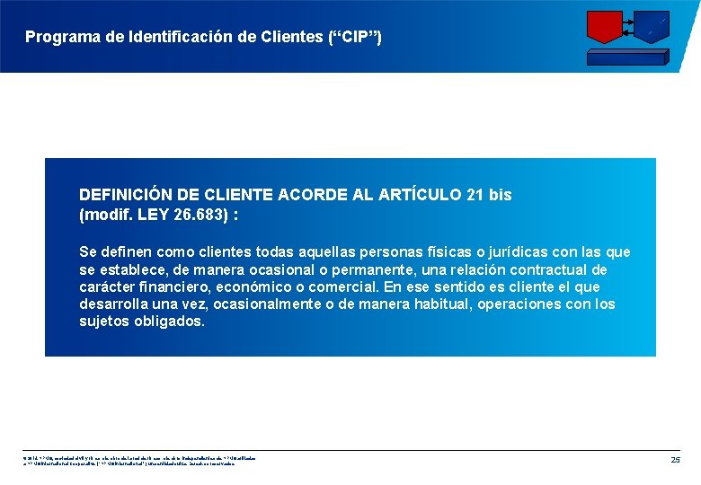 Programa de Identificación de Clientes (“CIP”) DEFINICIÓN DE CLIENTE ACORDE AL ARTÍCULO 21 bis