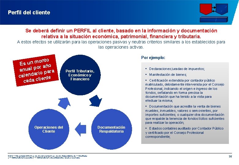 Perfil del cliente Se deberá definir un PERFIL al cliente, basado en la información