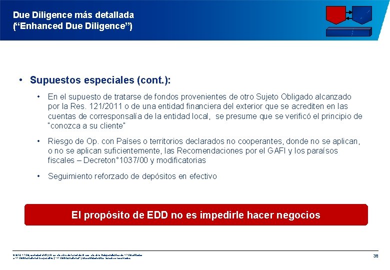 Due Diligence más detallada (“Enhanced Due Diligence”) • Supuestos especiales (cont. ): • En