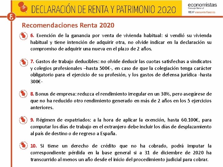 Recomendaciones Renta 2020 6. Exención de la ganancia por venta de vivienda habitual: si