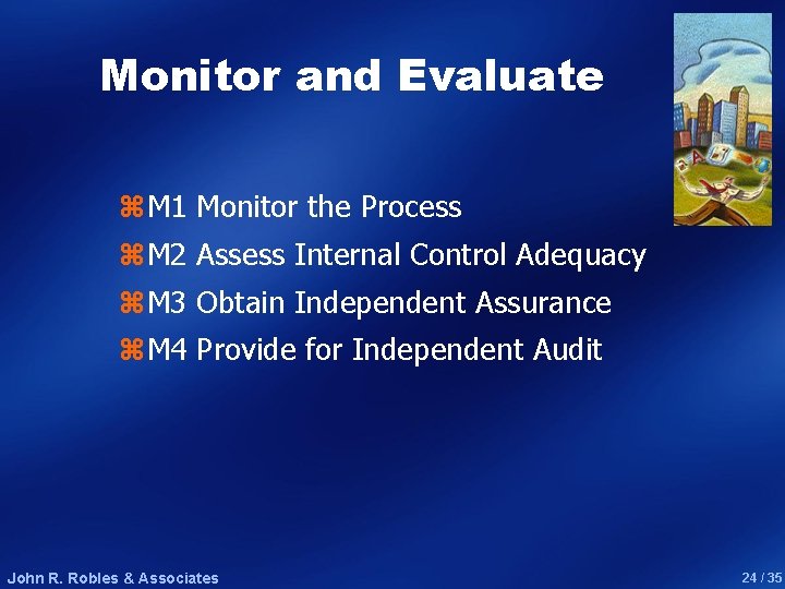 Monitor and Evaluate z. M 1 Monitor the Process z. M 2 Assess Internal