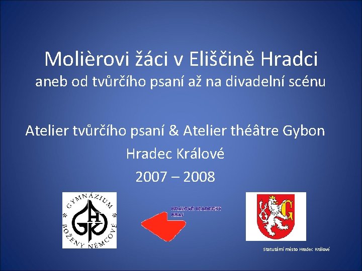 Molièrovi žáci v Eliščině Hradci aneb od tvůrčího psaní až na divadelní scénu Atelier