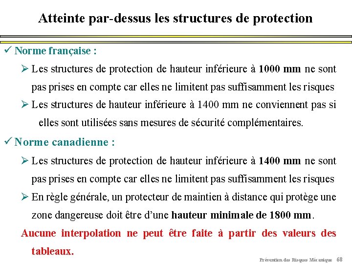 Atteinte par-dessus les structures de protection ü Norme française : Ø Les structures de