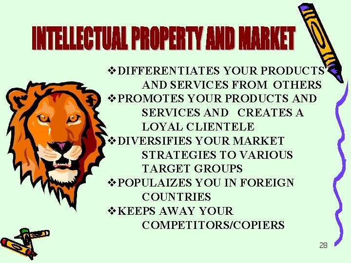 v. DIFFERENTIATES YOUR PRODUCTS AND SERVICES FROM OTHERS v. PROMOTES YOUR PRODUCTS AND SERVICES