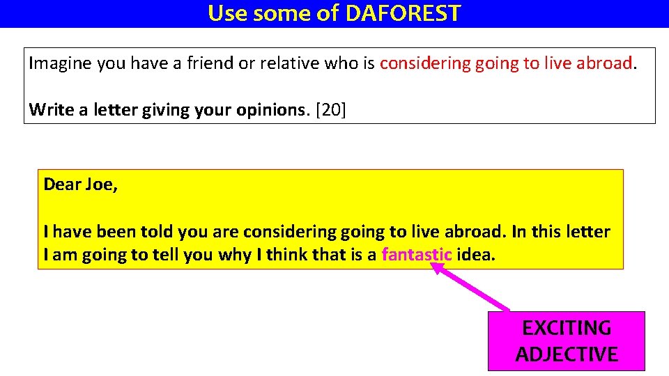 Use some of DAFOREST Imagine you have a friend or relative who is considering
