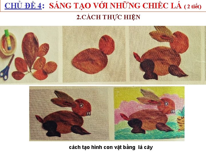 CHỦ ĐỀ 4: SÁNG TẠO VỚI NHỮNG CHIẾC LÁ ( 2 tiết) 2. CÁCH