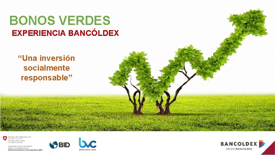 BONOS VERDES EXPERIENCIA BANCÓLDEX “Una inversión socialmente responsable” 