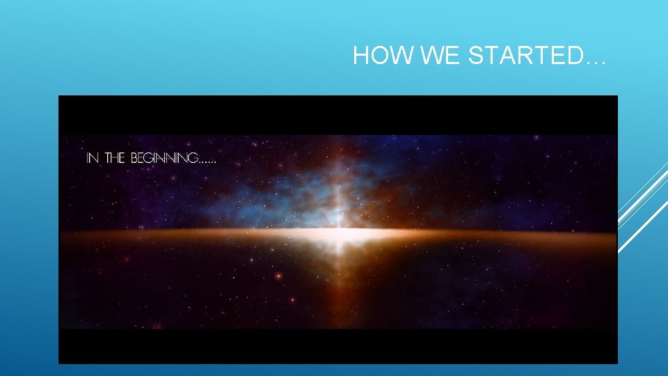 HOW WE STARTED… HOW WE STARTED…
