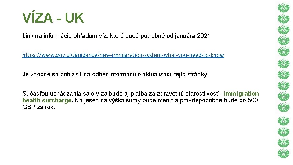 VÍZA - UK Link na informácie ohľadom víz, ktoré budú potrebné od januára 2021