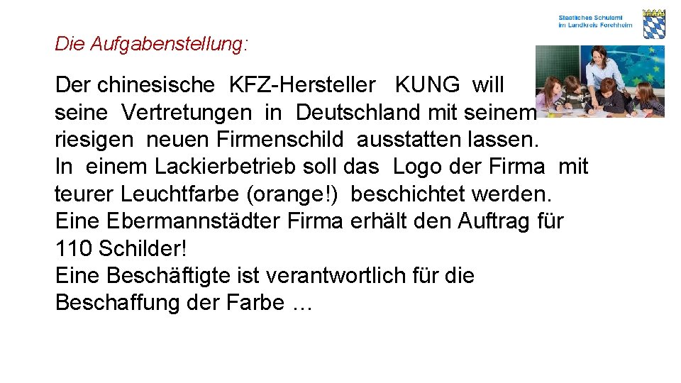 Die Aufgabenstellung: Der chinesische KFZ-Hersteller KUNG will seine Vertretungen in Deutschland mit seinem riesigen