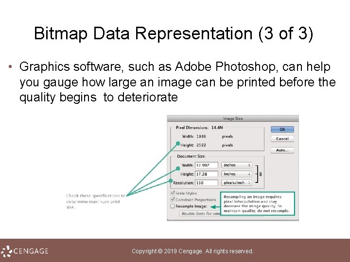 Bitmap Data Representation (3 of 3) • Graphics software, such as Adobe Photoshop, can