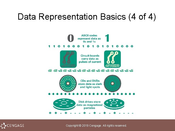 Data Representation Basics (4 of 4) Copyright © 2019 Cengage. All rights reserved. 