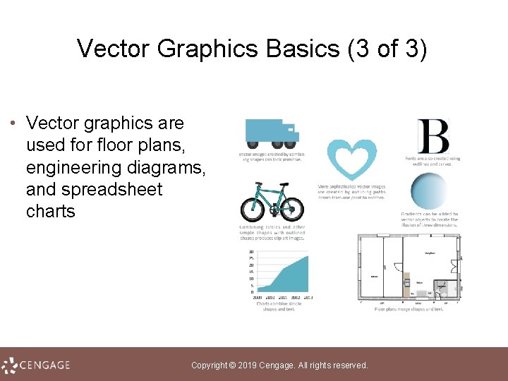 Vector Graphics Basics (3 of 3) • Vector graphics are used for floor plans,