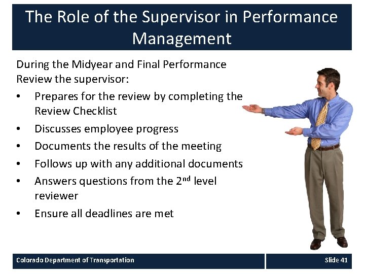 The Role of the Supervisor in Performance Management During the Midyear and Final Performance