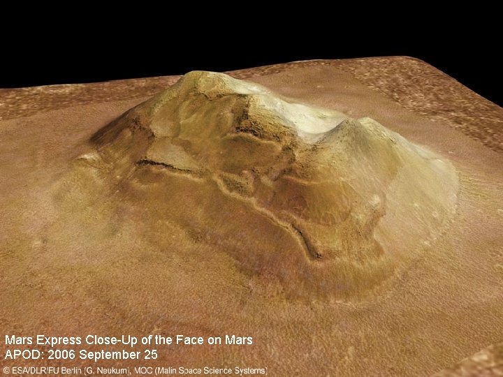 Mars Express Close-Up of the Face on Mars APOD: 2006 September 25 