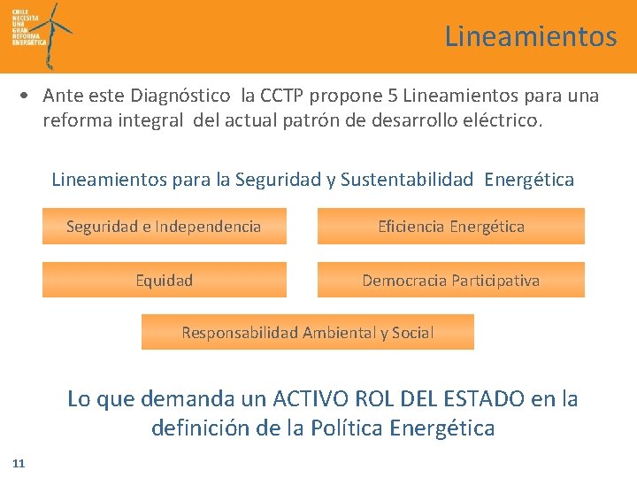 Lineamientos • Ante este Diagnóstico la CCTP propone 5 Lineamientos para una reforma integral