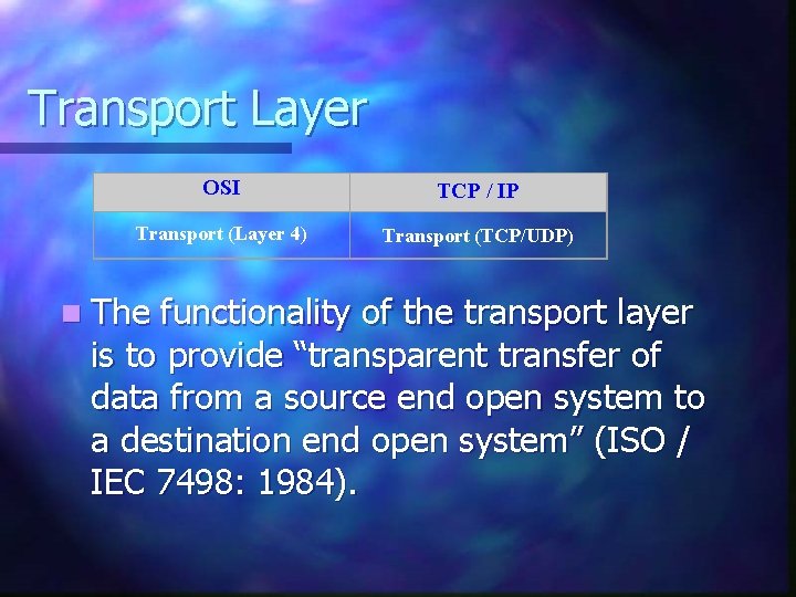 Comparison and Contrast between the OSI and TCPIP